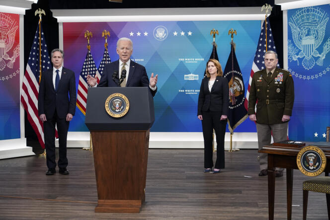 Joe Biden, à la Maison Blanche, le 16 mars 2022.