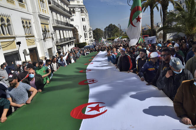 Manifestation du Hirak dans les rues d’Alger, le 26 mars 2021.
