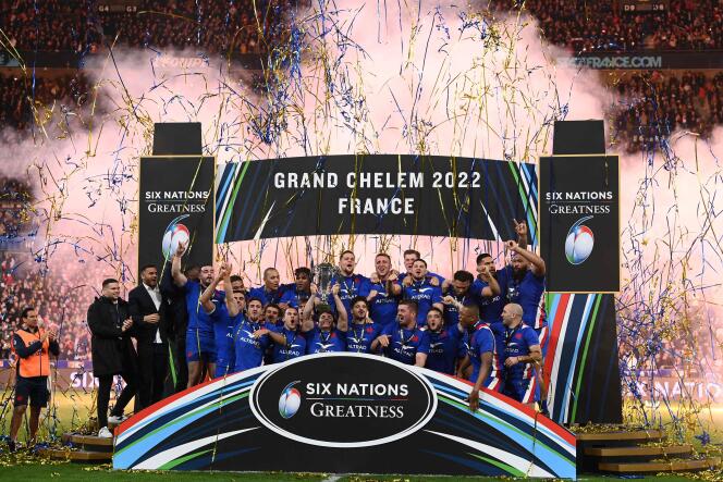 Les Bleus ont remporté le grand chelem dans le Tournoi des six nations, le 19 mars 2022. 
