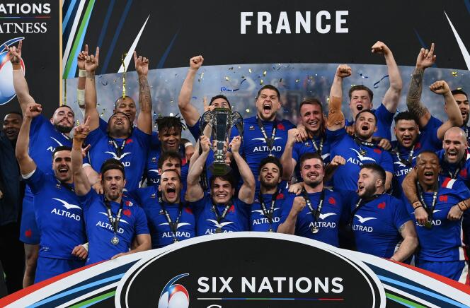 El XV de Francia victorioso en el Torneo de las Seis Naciones, 19 de marzo de 2022. 
