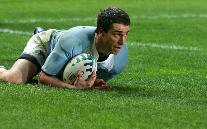     The rugby player Federico Martin Aramburu, during the match between France and Argentina at the Parc des Princes, in Paris, on October 19, 2007.