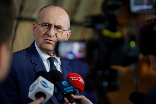 Polish Foreign Minister Zbigniew Rau in Brussels, March 21, 2022. 