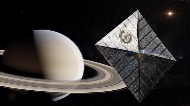 An artist's view of the Gama solar sail.