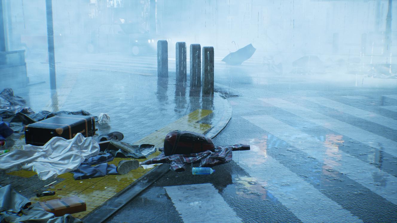 Stationary cars, bags on the floor, abandoned prams... Walking through this terrifying Tokyo turns out to be a unique experience.