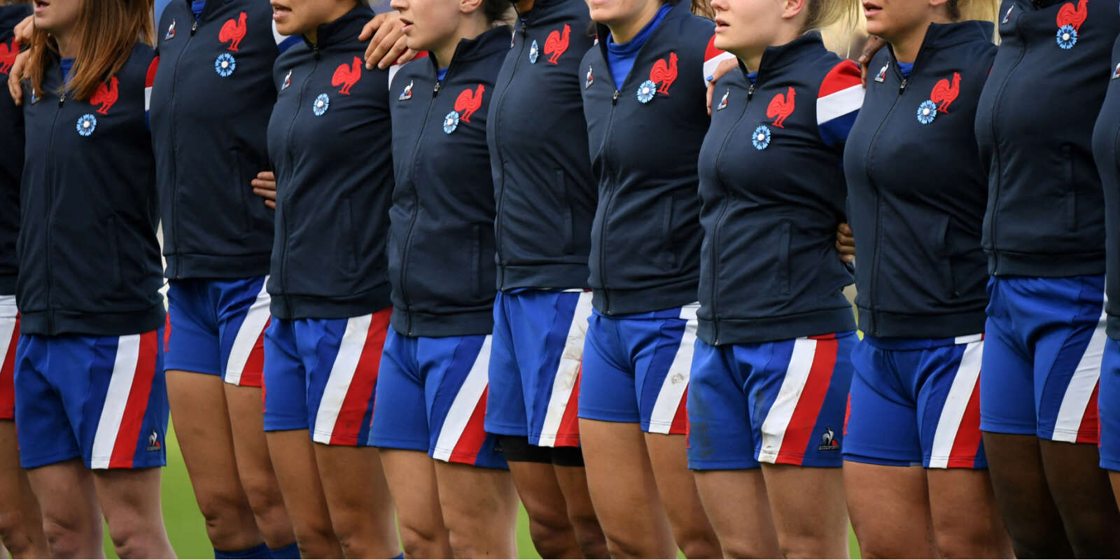 L’équipe de France féminine de rugby lors du match contre la Nouvelle-Zélande, le 20 novembre 202 à Castres.