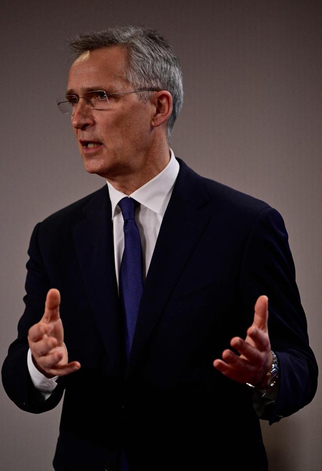 El secretario general de la OTAN, Jens Stoltenberg, en el Ministerio de Relaciones Exteriores de Alemania en Berlín el 17 de marzo de 2022.