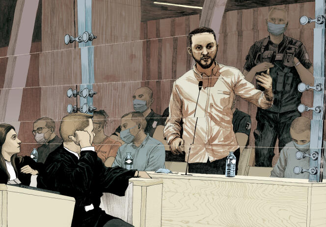 Mohamed Abrini, durante el juicio por los ataques del 13 de noviembre ante el tribunal especial de lo penal en París, el 29 de marzo de 2022.