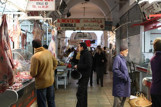 La halle aux viandes du marché de Casablanca, en décembre 2009.
