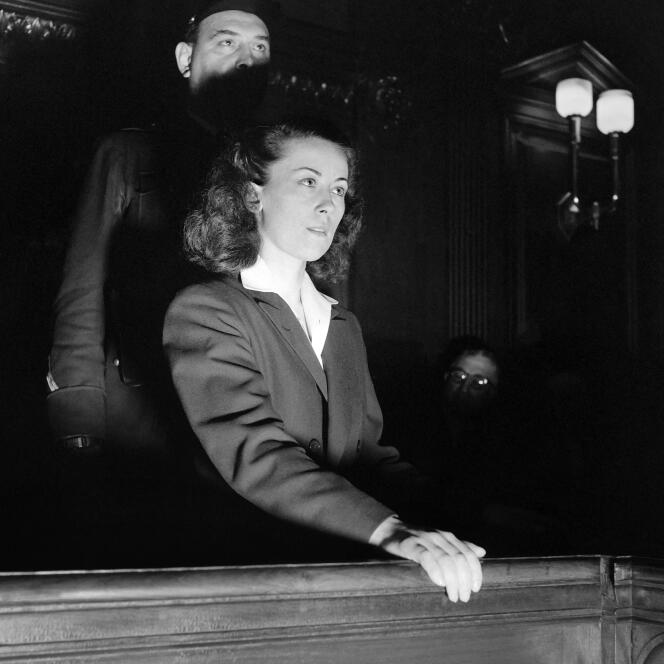 Pauline Dubuisson lors de son procès au Palais de justice de Paris, le 18 novembre 1953. Son destin a inspiré le personnage principal du film de Henri-Georges Clouzot, « La Vérité » (1960).