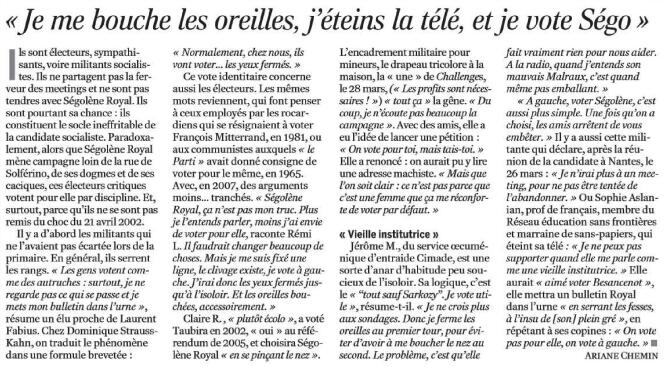 Archivo “Le Monde” del 4 de abril de 2007.