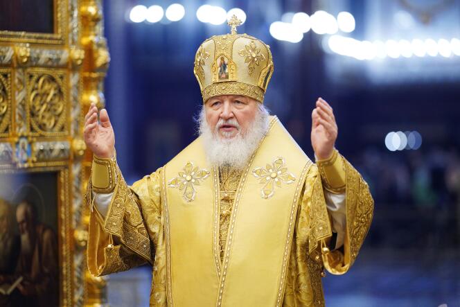Le patriarche Kirill, dans la cathédrale du Christ-Sauveur, à Moscou, le 27 février 2022.