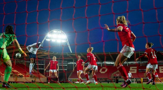 Another goal in the French squad's jersey for the captain, Wendie Renard, on April 8, 2022, in Llanelli against Wales.