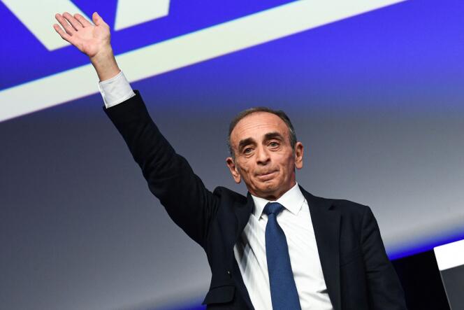 Eric Zemmour, recycling candidate!  (extreme right) in the presidential election on April 10, 2022 in Paris.