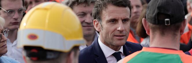 Emmanuel Macron à Denain (Nord), le 11 avril 2022.