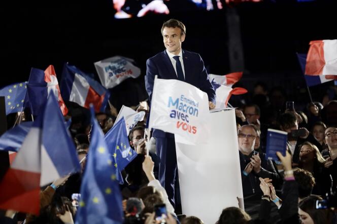 Emmanuel Macron, in Strasbourg, on April 12, 2022.