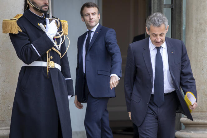 Nicolas Sarkozy was received by Emmanuel Macron at the Elysée Palace in Paris on February 25, 2022.