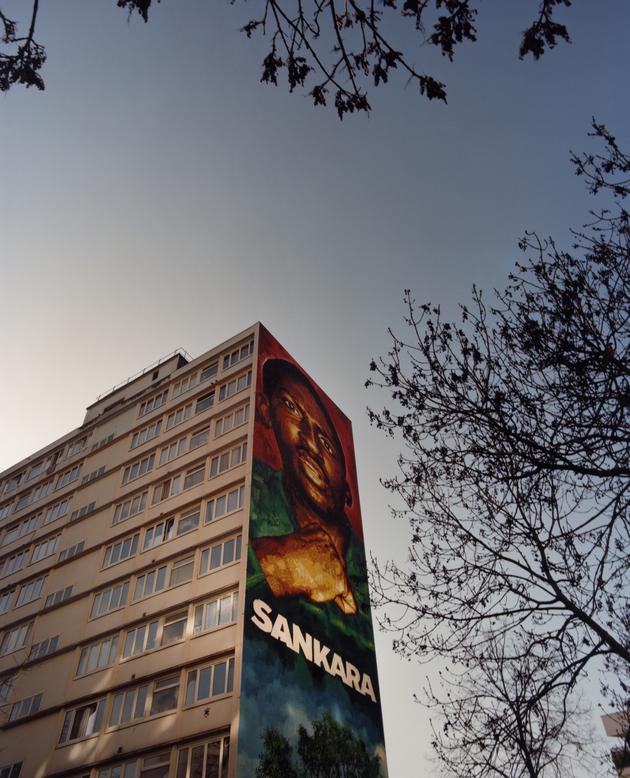 La fresque de l’artiste Vinci Vince, réalisée en 2018 en hommage à Thomas Sankara, à Ivry-sur-Seine.