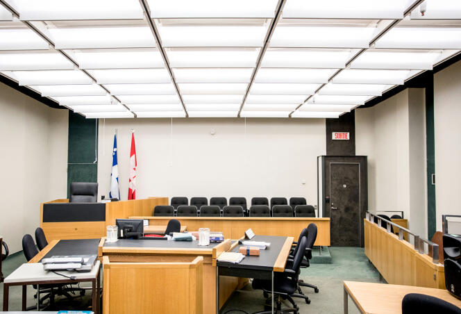 A courtroom at the Montreal courthouse in Quebec.