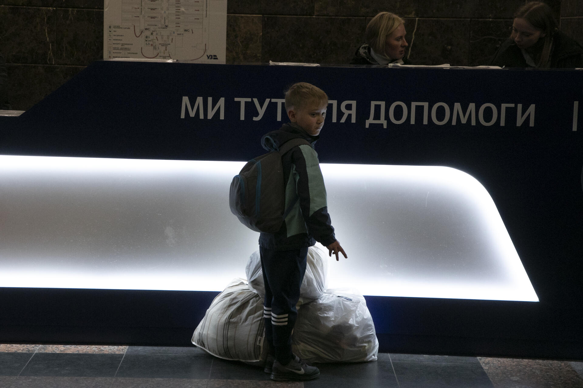 Dans la gare centrale de Kiev, le 10 avril 2022.