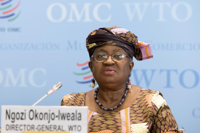 Ngozi Okonjo-Iweala, directrice de l’Organisation mondiale du commerce, à Genève (Suisse), mardi 12 avril 2022. 