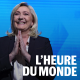 La candidate du Rassemblement national, Marine Le Pen, s’adresse à ses soutiens après les résultats du premier tour de l’élection présidentielle, à Paris, le 10 avril 2022.