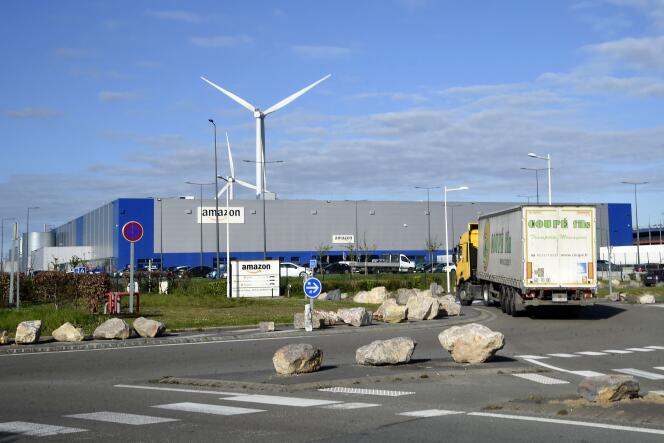 Amazon logistics warehouse in Lauwin-Planque (nothern France), April 14, 2022.