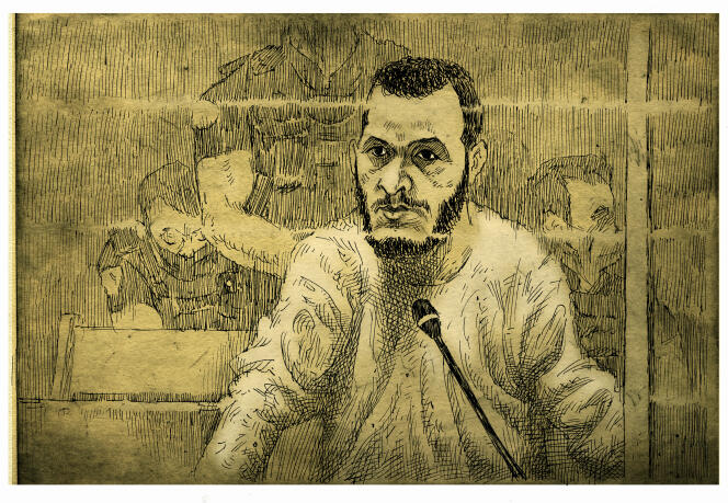 Salah Abdeslam, au procès du 13-Novembre, à la cour d’assises spéciale de Paris, le vendredi 15 avril 2022.