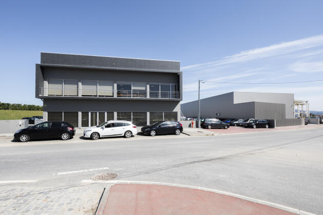 Outside the two buildings of Manufacture 5D, in Esmeriz, Portugal, on April 4, 2022.