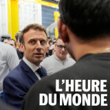 Emmanuel Macron en visite à l’entreprise Siemens, au Havre, le 14 avril 2022. 