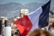 Emmanuel Macron, lors d’un meeting de campagne, à Marseille, le 16 avril 2022.
