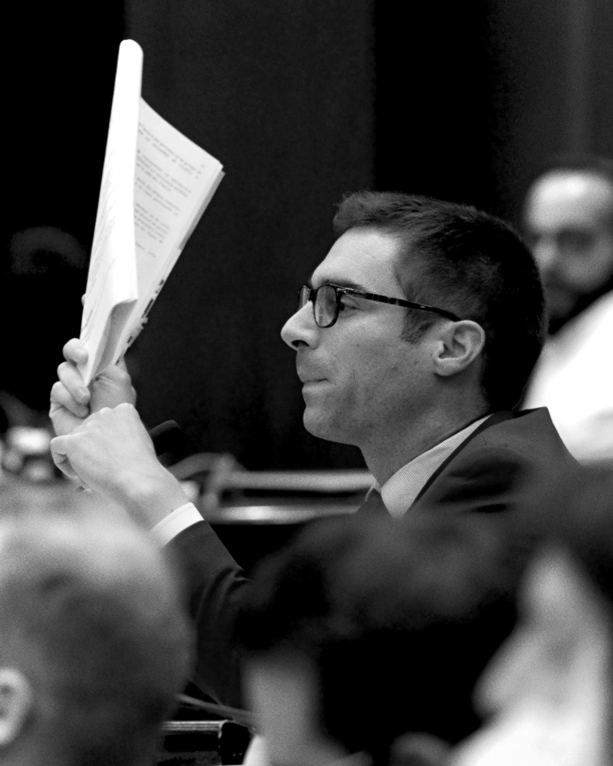 Le conseiller régional RN de Bourgogne-Franche-Comté Julien Odoul, à Dijon, en octobre 2019.