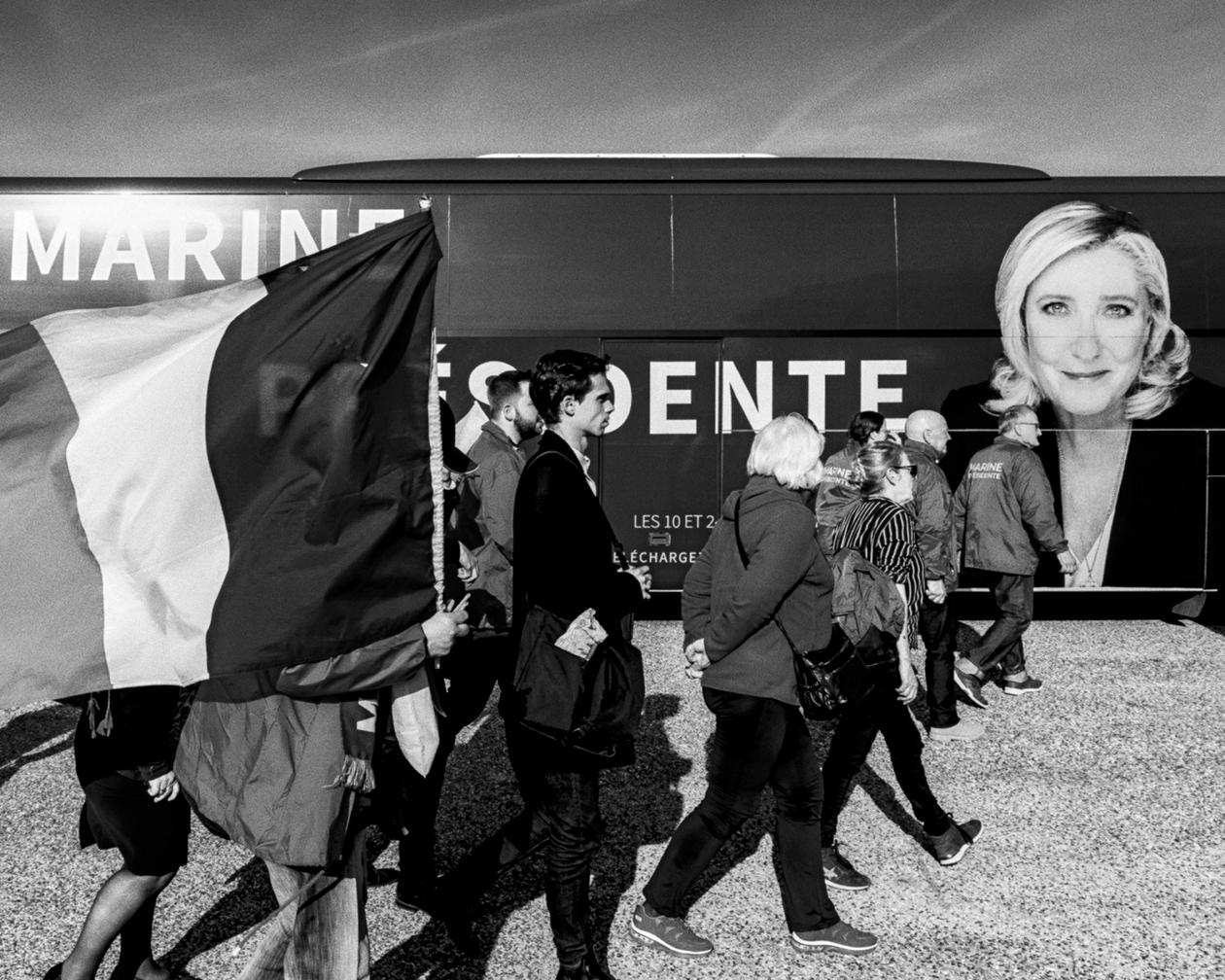 Marine Le Pen en visite à Perpignan, le 7 avril 2022.