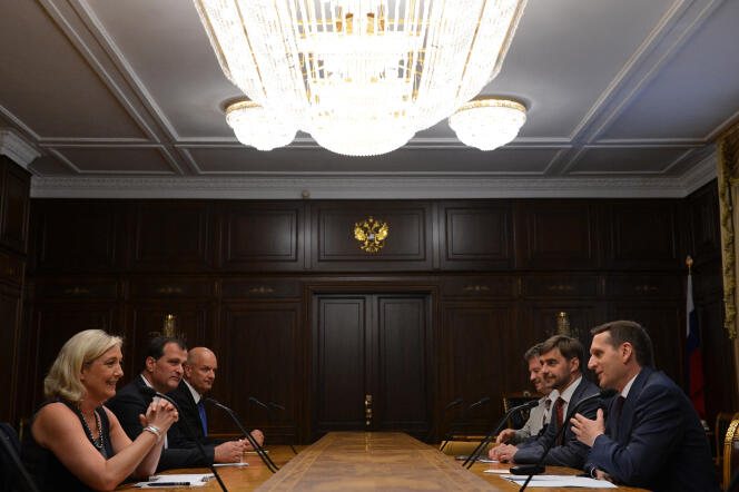 Marine Le Pen received the Speaker of the State Duma in Moscow on June 19, 2013.