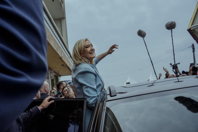 End of campaign for the Rassemblement National candidate, Marine Le Pen, in Berck (Pas-de-Calais), April 22, 2022.