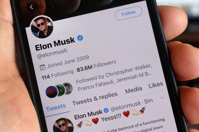 Elon Musk's Twitter account has over 83 million followers. Screenshot from April 25, 2022.