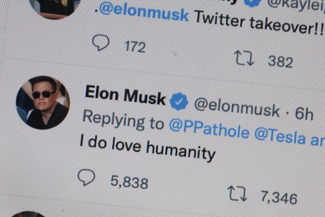 Un tweet d’Elon Musk, le 25 avril 2022.