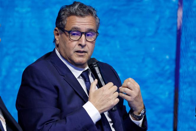Le premier ministre marocain, Aziz Akhannouch, lors du One Ocean Summit, à Brest, le 11 février 2022.