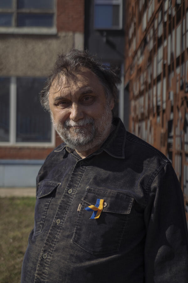 Sergey Tsvetkov à Narva, en Estonie, le 22 avril 2022.