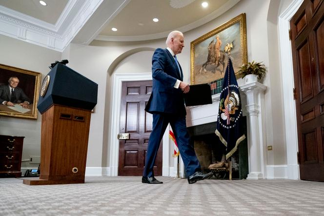 Joe Biden in het Witte Huis, 28 april 2022. 