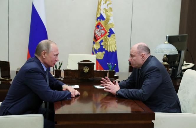 Vladimir Putin y Vladimir Potanin, en Novo-Ogariovo, cerca de Moscú, el 4 de diciembre de 2017. 