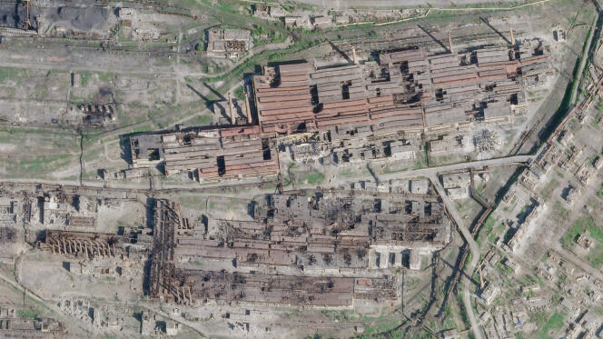 Satellite image of the Azovstell plant in Mariupol on May 1, 2022.