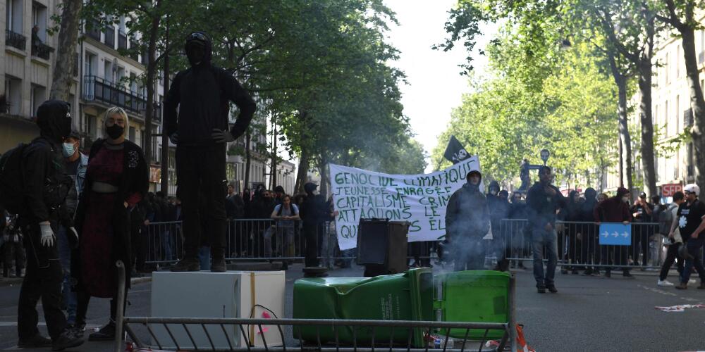 Lors de la manifestation du 1er-Mai  Paris.