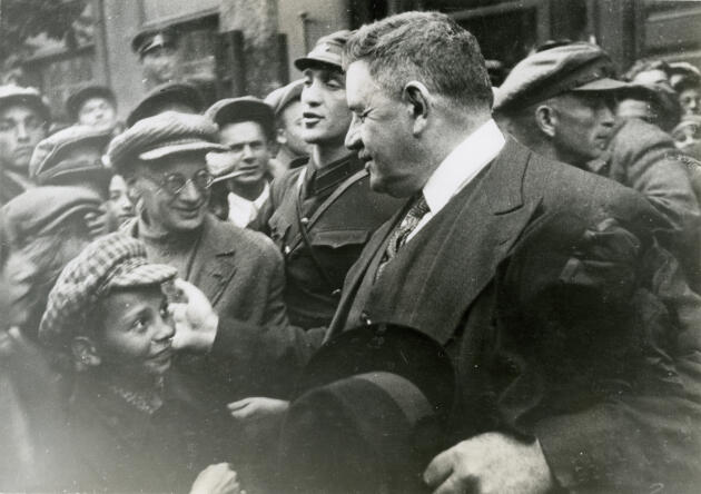 Frenchman Edouard Herriot, leader of the Parti radical and former President of the Council, during an official visit to Kyiv in 1933.