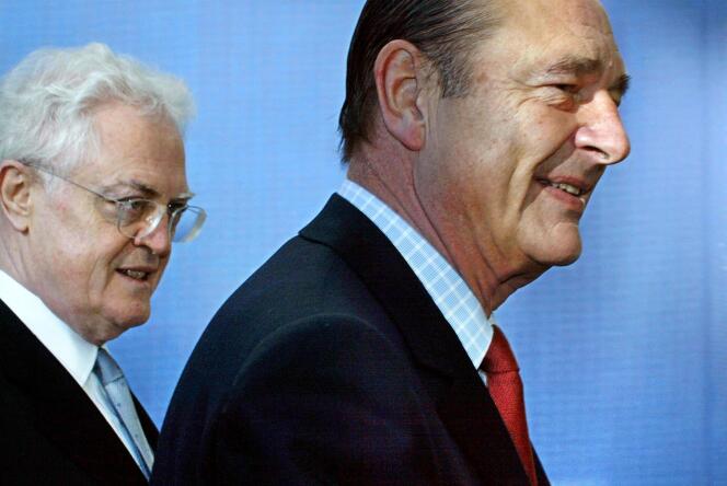 President Jacques Chirac and prime minister Lionel Jospin, during a European Council held in Barcelona (Spain), on March 15, 2002.