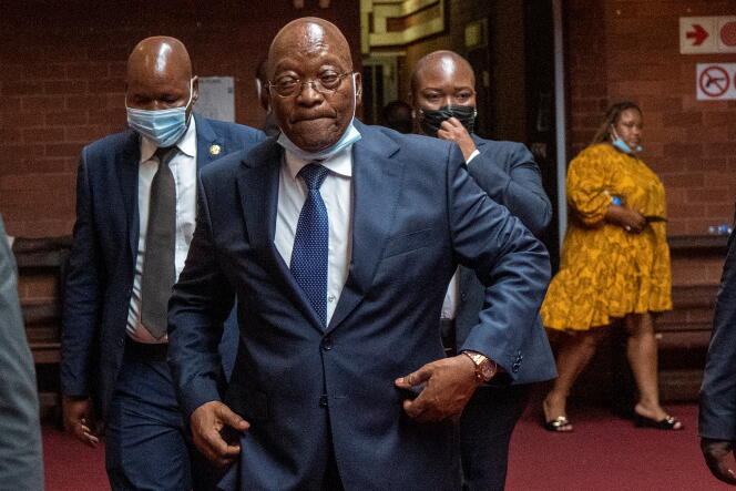 L’ancien président sud-africain Jacob Zuma à la Haute Cour de justice à Pietermaritzburg, le 31 janvier 2022.