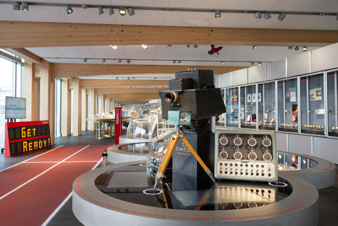 Le musée Omega de la Cité du Temps, à Bienne, et sa mini-piste d’athlètisme où l’on peut se chronométrer.