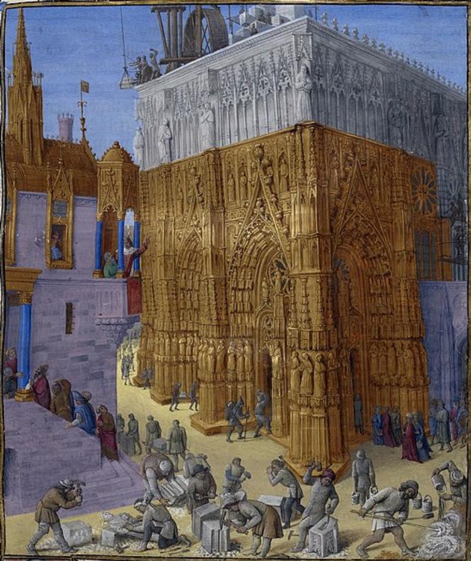 « L’édification du Temple de Jérusalem », par Jean Fouquet (1460).