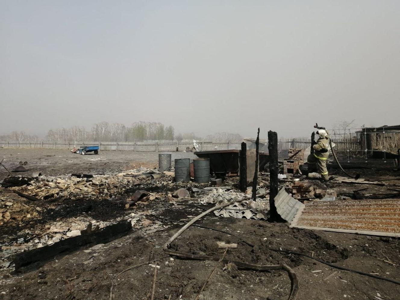 A view of the Novokoursk establishment, affected by a fire in the Krasnoïarsk region on May 7, 2022.