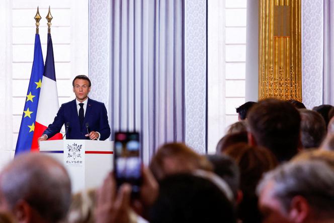 Emmanuel Macron at the inauguration ceremony of his second presidential term, in Paris, May 7, 2022.