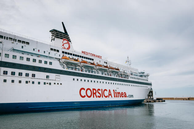 Vue extérieure du ferry « Méditerranée » de la compagnie Corsica Linea, le 5 mai 2022, à Marseille.